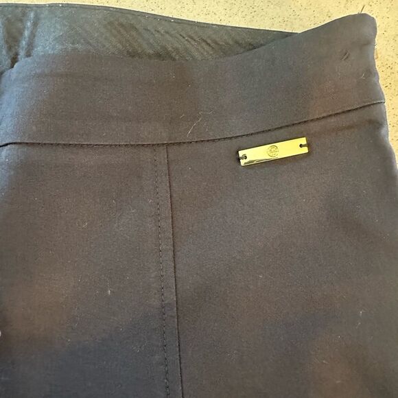 Tory Burch Women's Black Slit Hem Cotton Blend Pants Size 2 - Picture 4 of 11